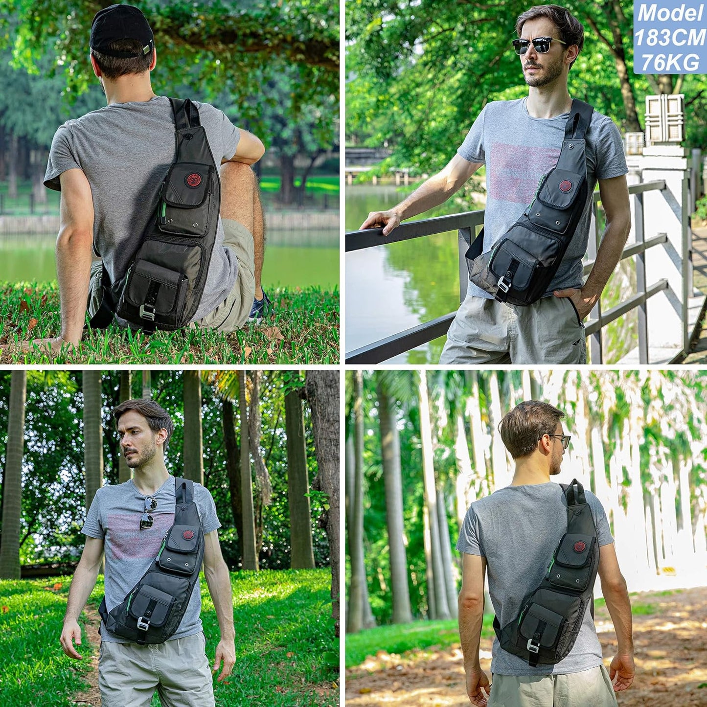 Sling Bag Chest Shoulder Backpack Crossbody Bags for Men Women